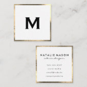 モノグラエレガントムフェイク・ゴールデン縁どド スクエア名刺 (正面/裏面)