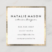 モノグラエレガントムフェイク・ゴールデン縁どド スクエア名刺 (裏面)