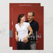 モノグラエレガントムフォト結婚式招待状バック 招待状 (正面/裏面)