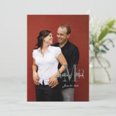 モノグラエレガントムフォト結婚式招待状背面2 招待状 (スタンド正面)