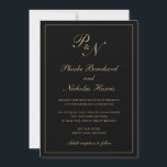 モノグラエレガントムフォーマルブラックと金ゴールド結婚ズ 招待状<br><div class="desc">スタイル伝統的ブラックと金ゴールドフェイク結婚式招待状とイニシャルのデザインを持つシンプルクラシックとモノグラムとあなたの名前の書の中で薄いエレガントの内部で縁ど。すべてのデザイン要素は、デザイン編集ツールで変更できる。これらのエレガントな結婚式の招待状は、のフォーマルために完璧結婚である。</div>