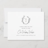 モノグラエレガントムフォーマル結婚のウェブサイト 出欠カード (正面)