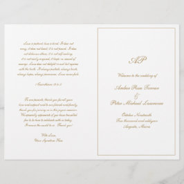 モノグラエレガントムフォーマル金ゴールド結婚式 プログラム