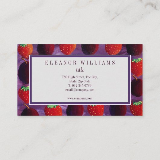 モノグラエレガントムフルーツイチゴのプラム 名刺 (裏面)