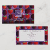 モノグラエレガントムフルーツイチゴのプラム 名刺 (正面/裏面)