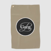 モノグラエレガントムブラウンブラックゴルフタオル ゴルフタオル (正面)