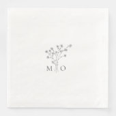 モノグラエレガントムブーケ結婚のナプキン (正面)