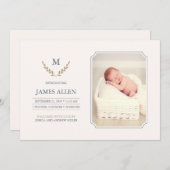 モノグラエレガントムベビー誕生 案内状 (正面/裏面)