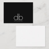 モノグラエレガントムミニマルクラシックモダンブラック ノートカード (正面/裏面)