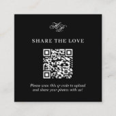 モノグラエレガントムミニマルQRコード共有ザ・ラブ エンクロージャーカード (正面)