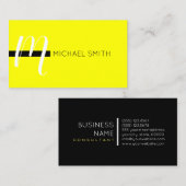 モノグラエレガントムモダンイエローとブラック 名刺 (正面/裏面)