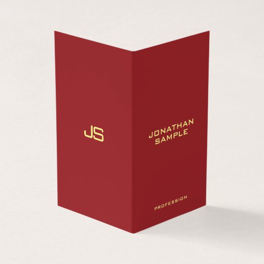 モノグラエレガントムモダンイニシャル垂直折り曲げ 名刺 (外部)