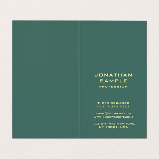 モノグラエレガントムモダンイニシャル垂直折り曲げ 名刺 (内部フラット)