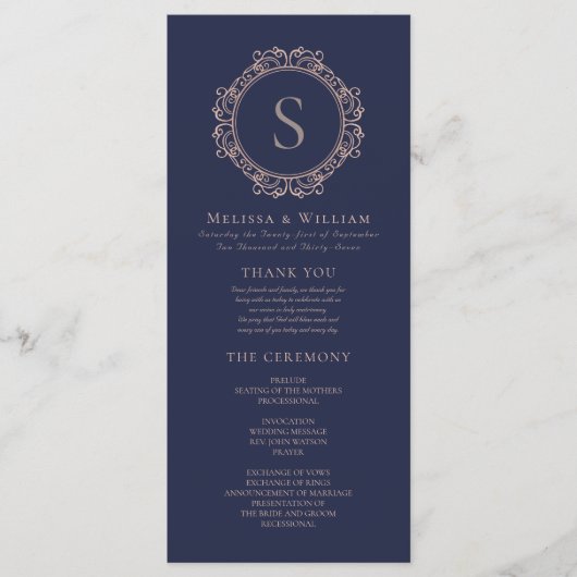 モノグラエレガントムモダンクラシック赤面結婚ズ プログラム (正面)