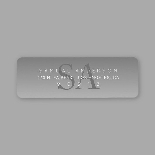 モノグラエレガントムモダングラデーション差出人住所 ラベル