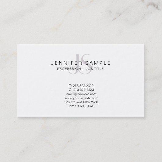 モノグラエレガントムモダンシンプルシックグラフィックトレンディー 名刺 (裏面)