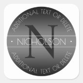 モノグラエレガントムモダンブラックとホワイトシェーディング スクエアシール (正面)