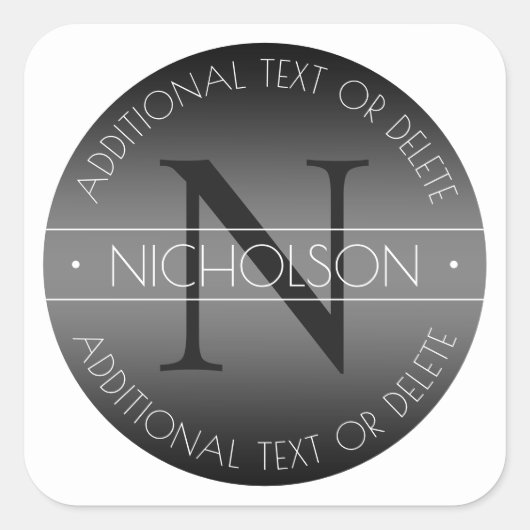 モノグラエレガントムモダンブラックとホワイトシェーディング スクエアシール (正面)