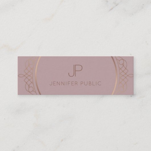 モノグラエレガントムモダンプロフェッショナルテンプレート スキニー名刺 (正面)