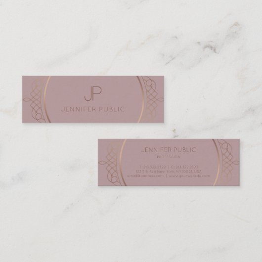 モノグラエレガントムモダンプロフェッショナルテンプレート スキニー名刺 (正面/裏面)