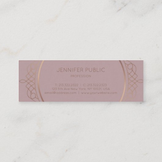 モノグラエレガントムモダンプロフェッショナルテンプレート スキニー名刺 (裏面)