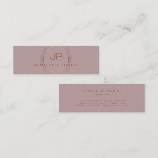 モノグラエレガントムモダンプロフェッショナルトレンディー スキニー名刺 (正面/裏面)