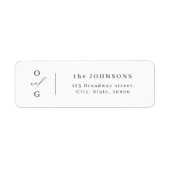 モノグラエレガントムモダンミニマル差出人住所 ラベル (正面)