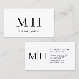 モノグラエレガントムモダン白黒プロフェッショナル 名刺