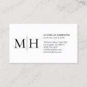 モノグラエレガントムモダン白黒プロフェッショナル 名刺 (裏面)