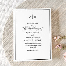 モノグラエレガントムモダン結婚式招待状