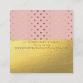 モノグラエレガントムモダン金ゴールド、ドット スクエア名刺 (裏面)