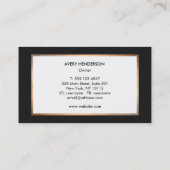 モノグラエレガントムモダン、黒大理石、石 名刺 (裏面)