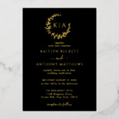 モノグラエレガントムリース結婚ズ実在ス 箔招待状 (正面)