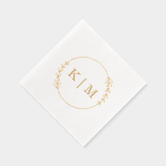 モノグラエレガントムリース結婚ズ 箔ナプキン (右)