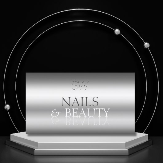 モノグラエレガントム付き銀スタイリッシュ鏡フォント 名刺