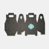 モノグラエレガントム付き黒と濃い灰色のダマスク フェイバーボックス (折り畳みなし)