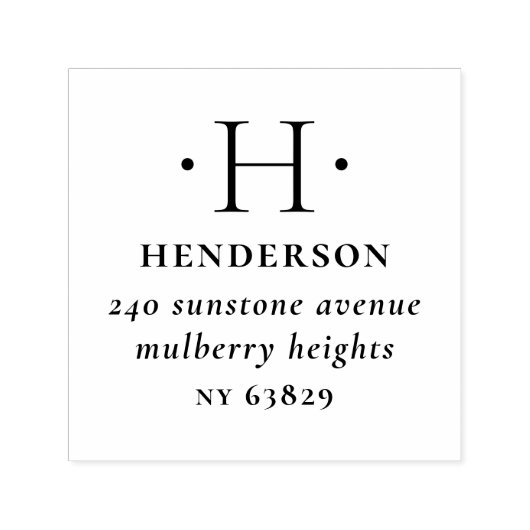 モノグラエレガントム伝統的ファミリー差出人住所 セルフインキングスタンプ (デザイン)