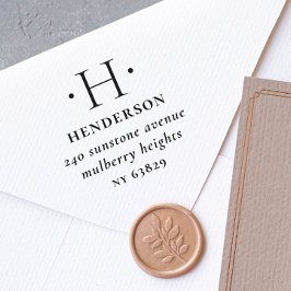 モノグラエレガントム伝統的ファミリー差出人住所 セルフインキングスタンプ