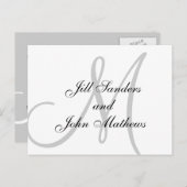 モノグラエレガントム名セーブ・ザ・デート案内 案内ポストカード (正面/裏面)