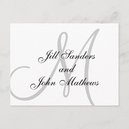 モノグラエレガントム名セーブ・ザ・デート案内 案内ポストカード (正面)