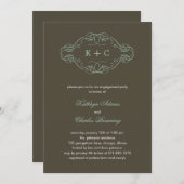 モノグラエレガントム婚約パーティ招待状 招待状 (正面/裏面)