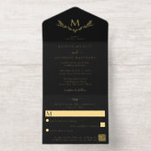 モノグラエレガントム実在リース結婚のホイルプレス オールインワン招待状 (内側)