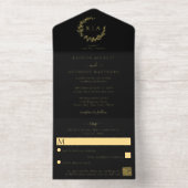 モノグラエレガントム実在リース結婚のホイルプレス オールインワン招待状 (内側)