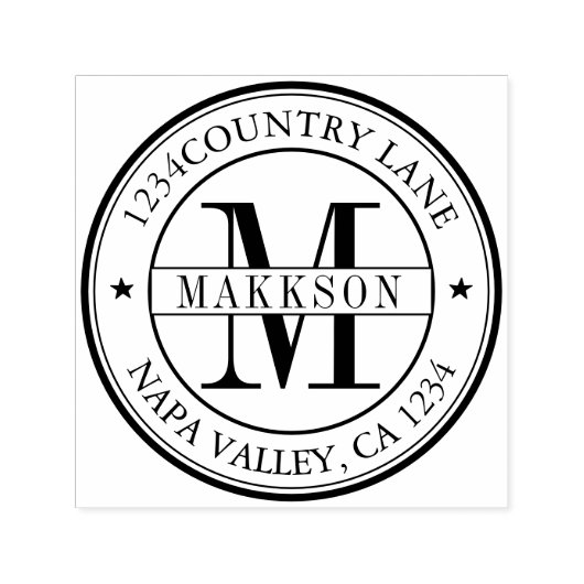 モノグラエレガントム差出人住所自己インク自己インキ セルフインキングスタンプ (デザイン)