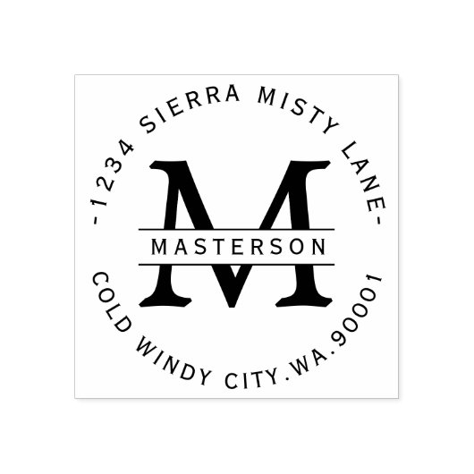 モノグラエレガントム差出人住所 ラバースタンプ (インプリント)
