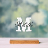 モノグラエレガントム文字付アクリカスタムル標識 アクリルサイン (ニュートラル)