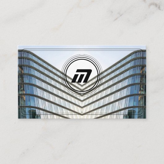 モノグラエレガントム構造モダン建物 名刺 (正面)