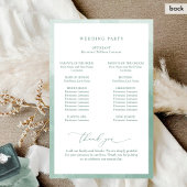 モノグラエレガントム淡い色のグリーン結婚式 プログラム