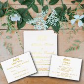 モノグラエレガントム白と金ゴールド結婚ズ 箔招待状