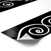 モノグラエレガントム白黒ストライプのデザイン ポスター (コーナー)